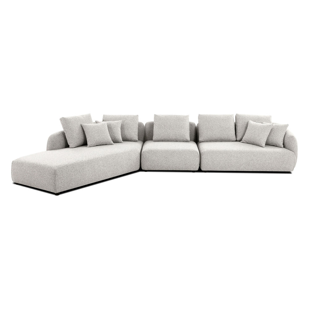 Mobital - Saba Sectional with Chaise LSF in Oat Tweed