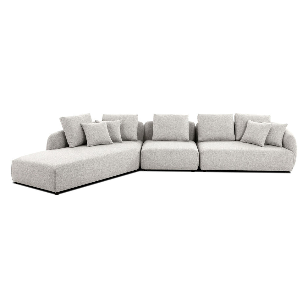 Mobital - Saba Sectional with Chaise LSF in Oat Tweed