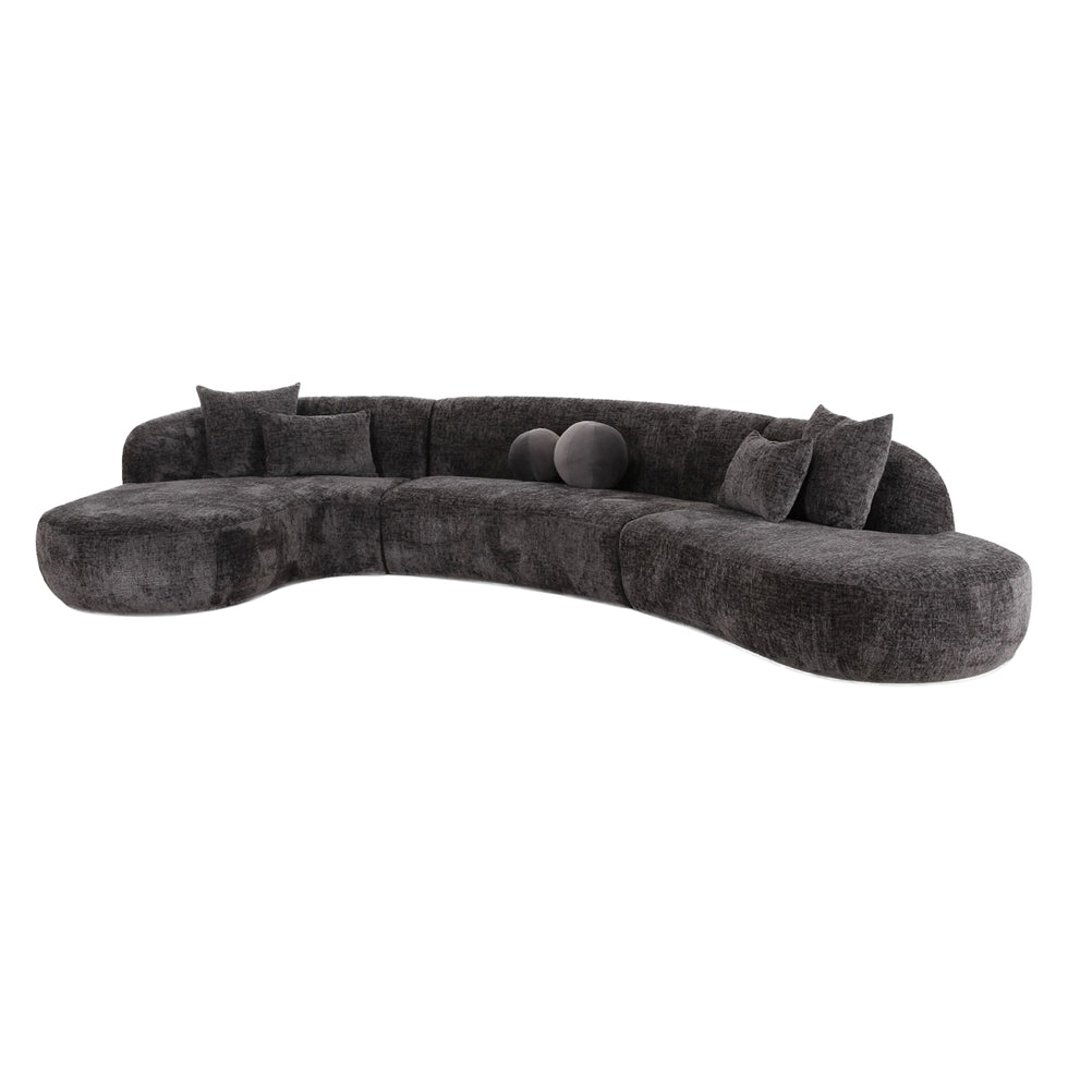 Mobital - Swoop Sectional Chaise Facing Left 3-Piece Shadow