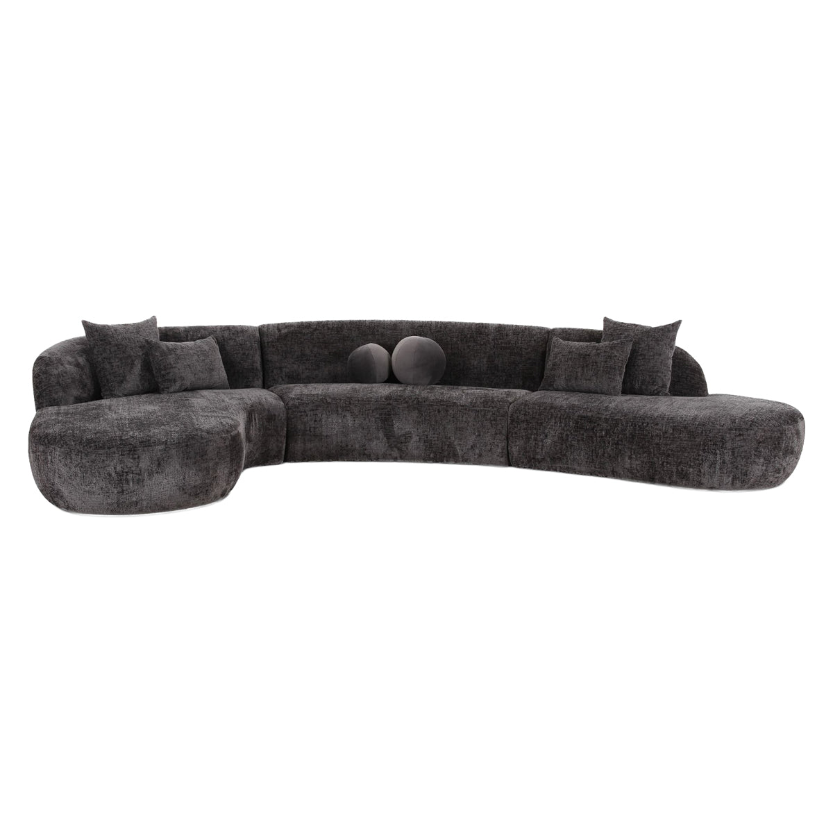 Mobital - Swoop Sectional Chaise Facing Left 3-Piece Shadow