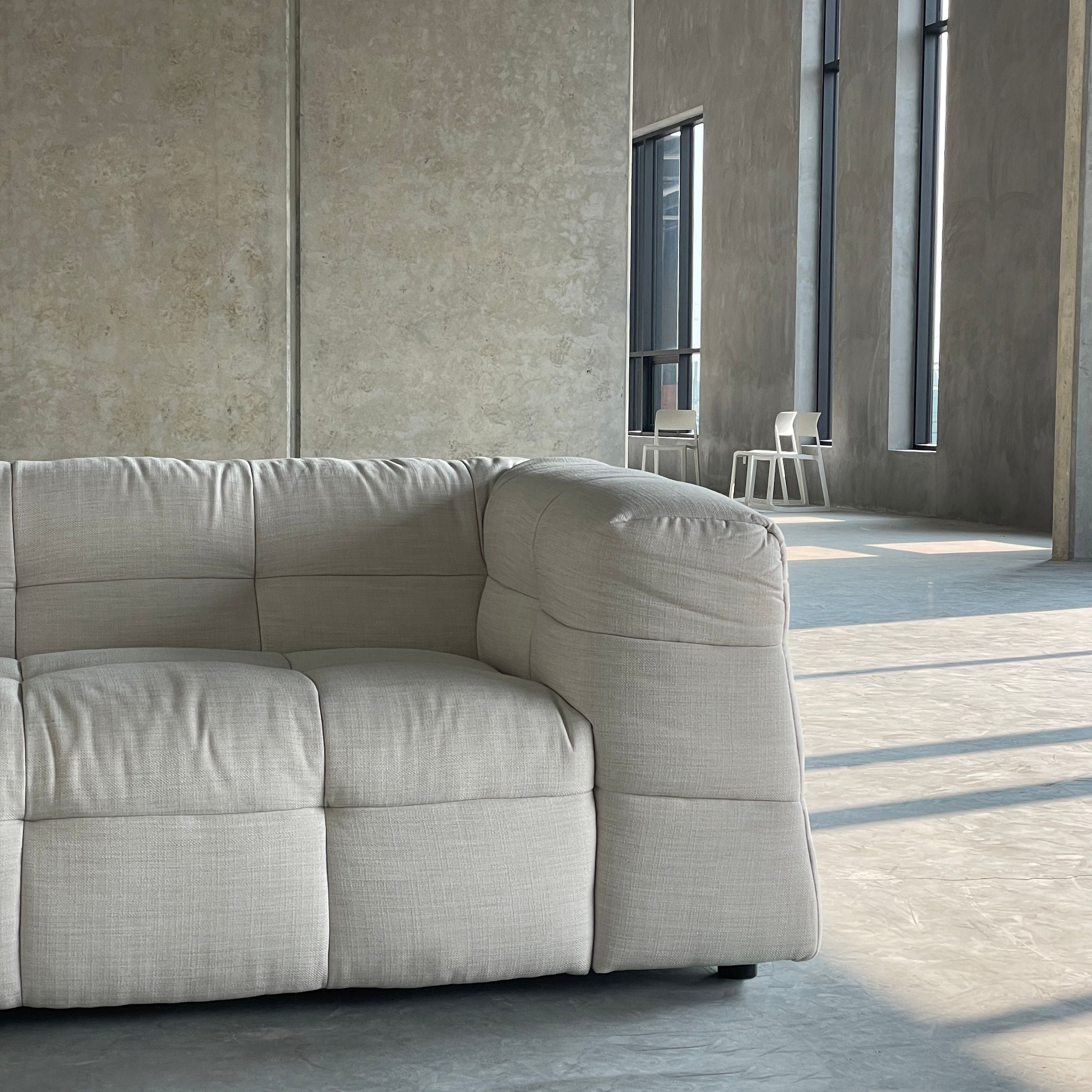Mobital - Bubble Stationary Sofa in Almond Milk, Fabric