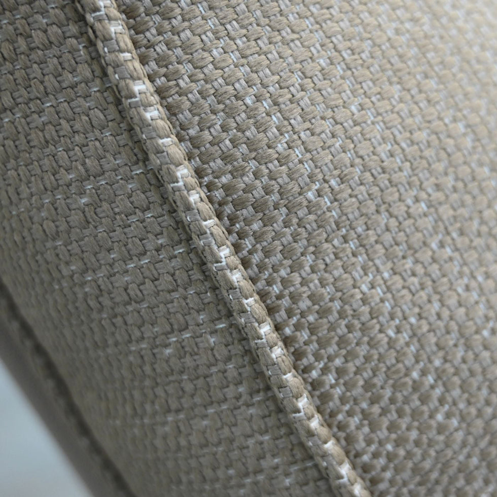 Mobital - Lucerne Sofa in Sandhill Sunproof Fabric, Teak Armrest