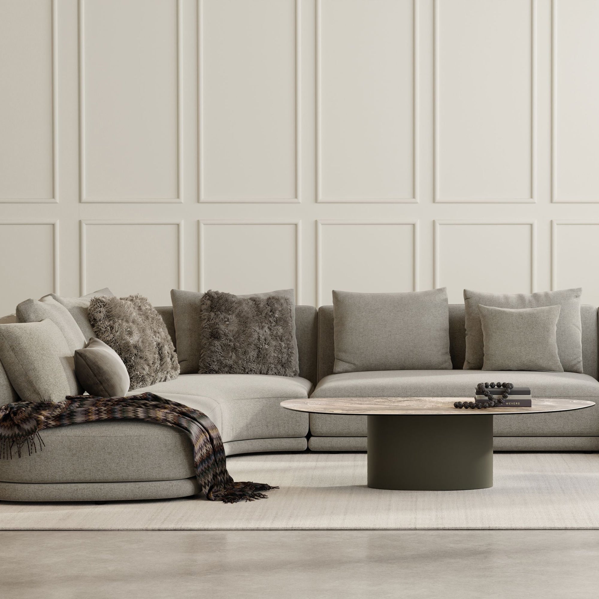 Mobital - Argon Coffee Table in Fantasia Marrone Metallo