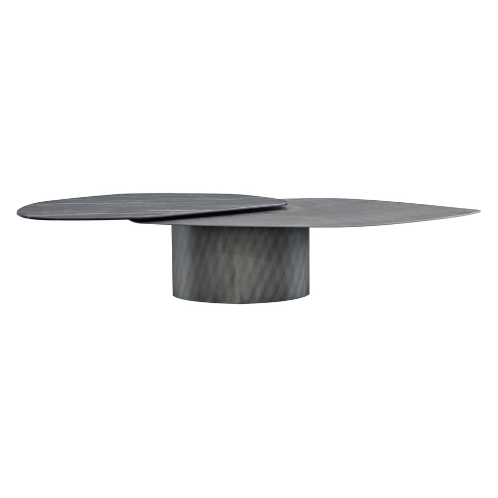 Mobital - Layer Coffee Table in Noir Desir Bocciadato Ceramic Top