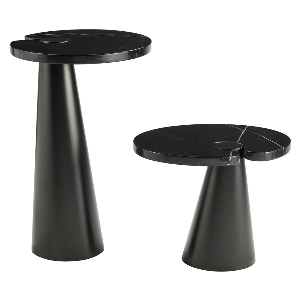 Mobital - Acyl End Table Tall in Polished Marquina Black
