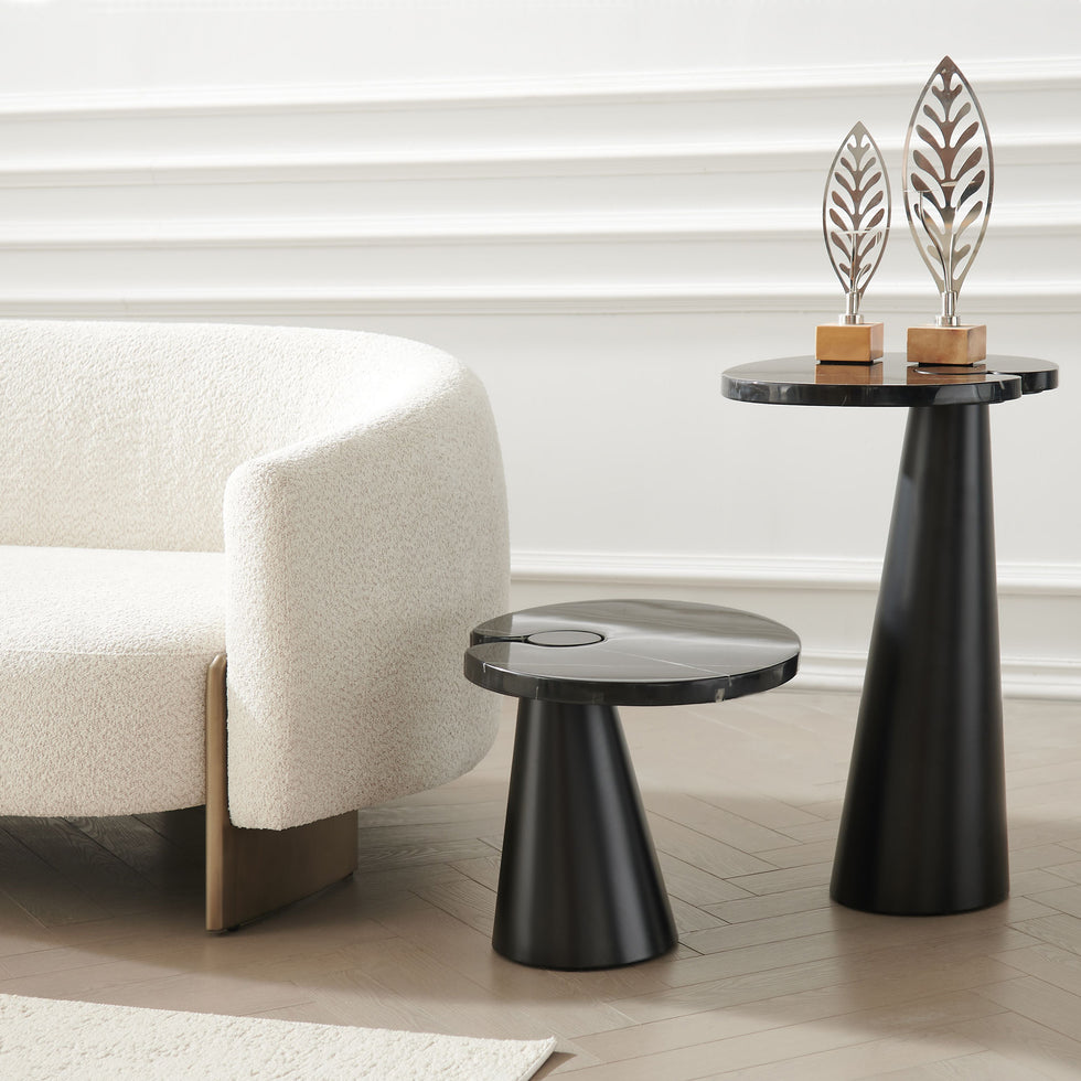 Mobital - Acyl End Table Tall in Polished Marquina Black