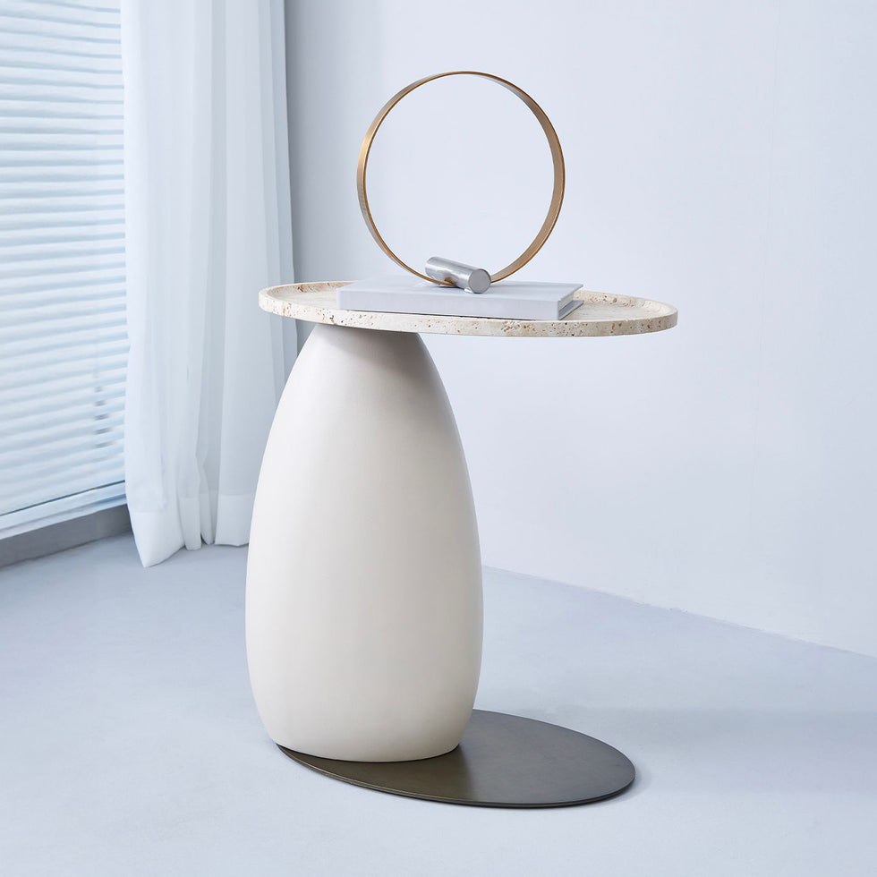 Mobital - Ollo End Table in Natural Travertine Top