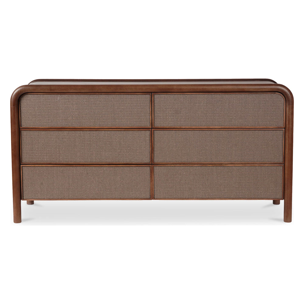 Moe's - Rye Contemporary 6 Drawers Dresser in Warm Brown