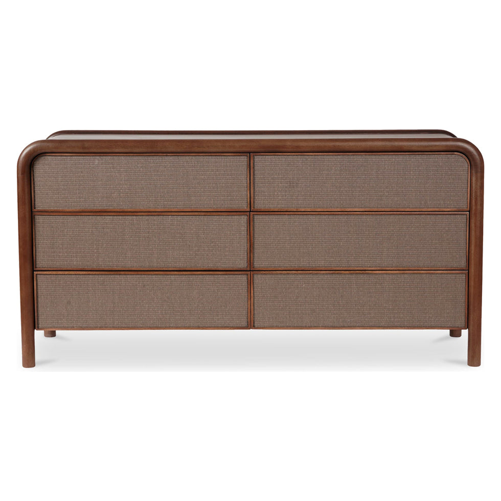 Moe's - Rye Contemporary 6 Drawers Dresser in Warm Brown