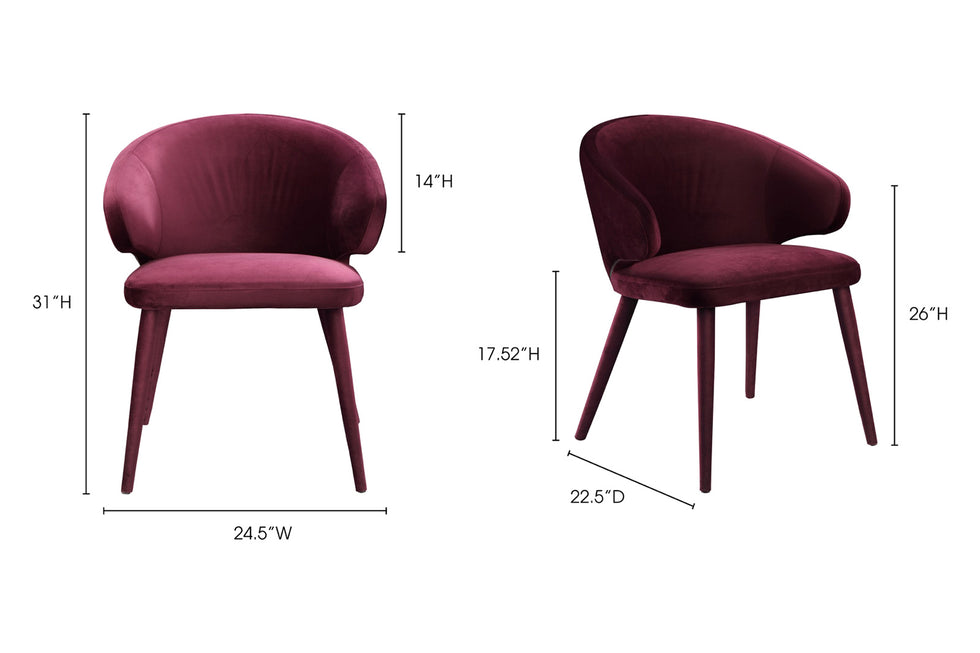 Moe's - Stewart Dining Chair in Burgundy
