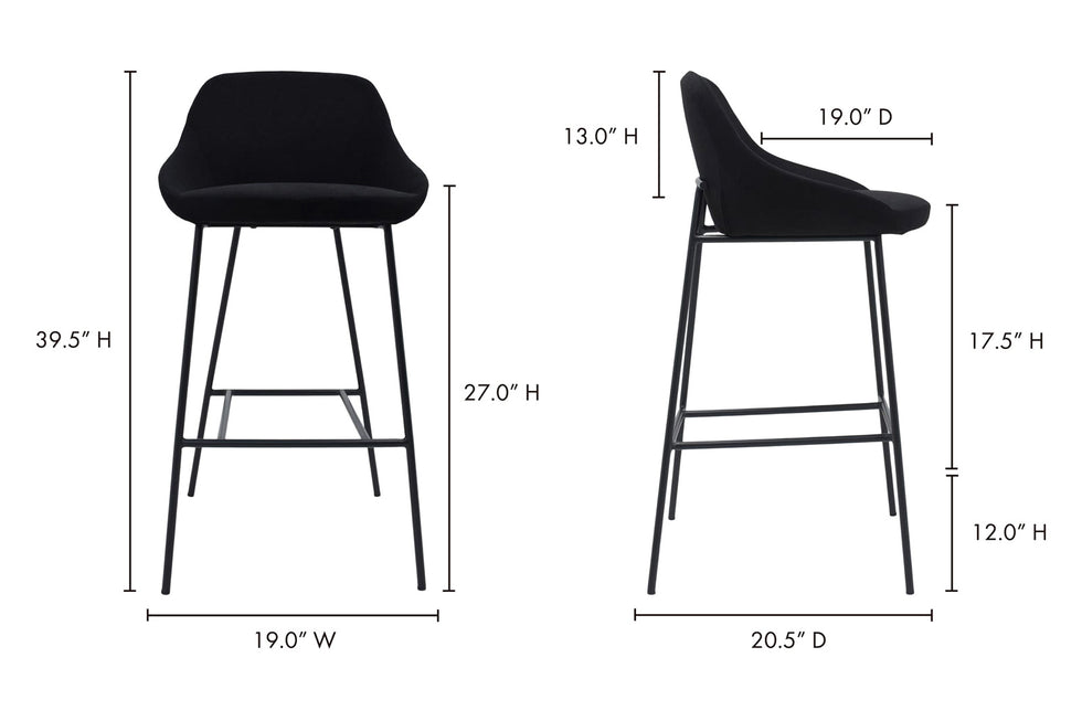 Moe's - Shelby Bar Stool in Black
