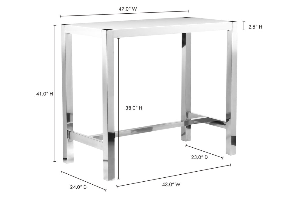 Moe's - Riva Bar Table in White