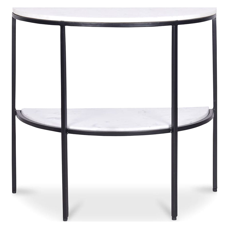 Moe's - Lazlo Art Deco Demi-Lune Side Table in White