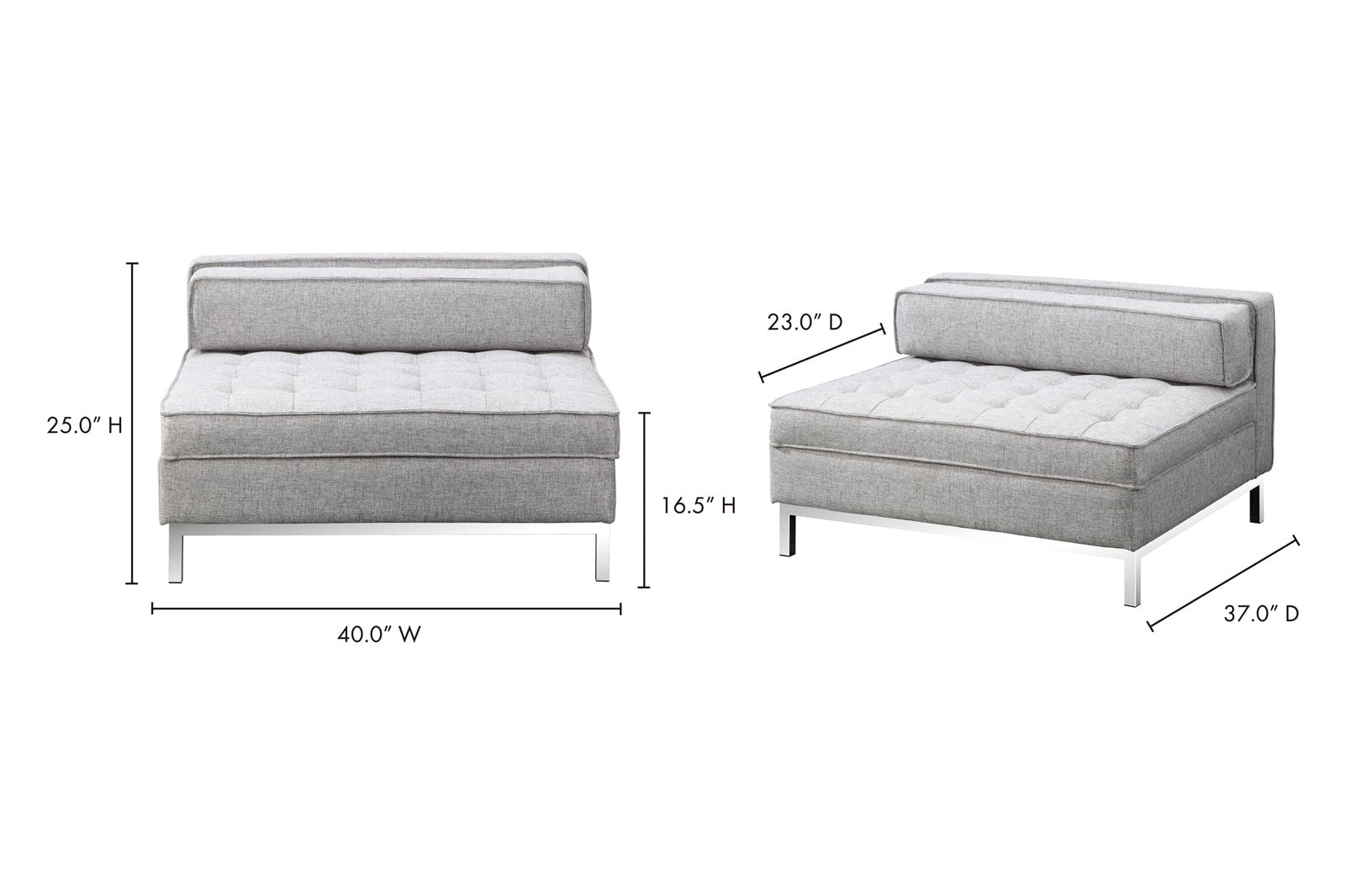 Moe's - Covella Storage Ottoman in Gray