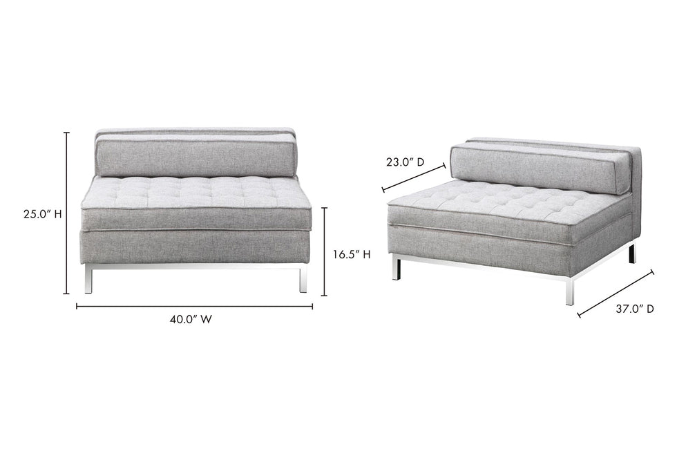 Moe's - Covella Storage Ottoman in Gray