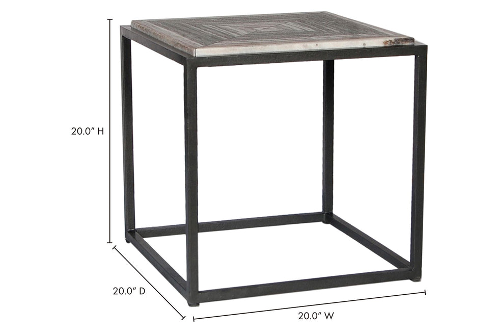 Moe's - Winslow Marble Side Table in Gray