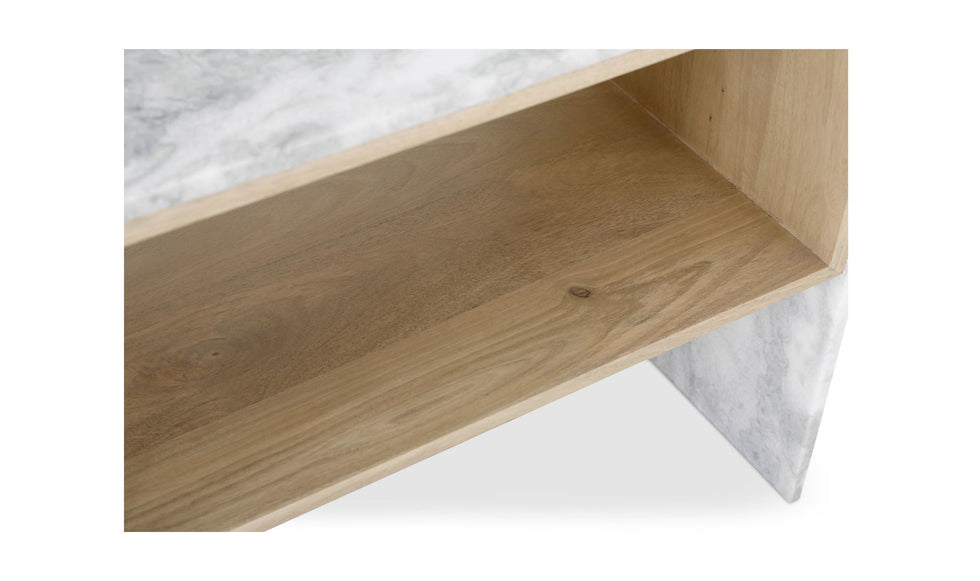Moe's - Lin Contemporary Accent Table in White Marble