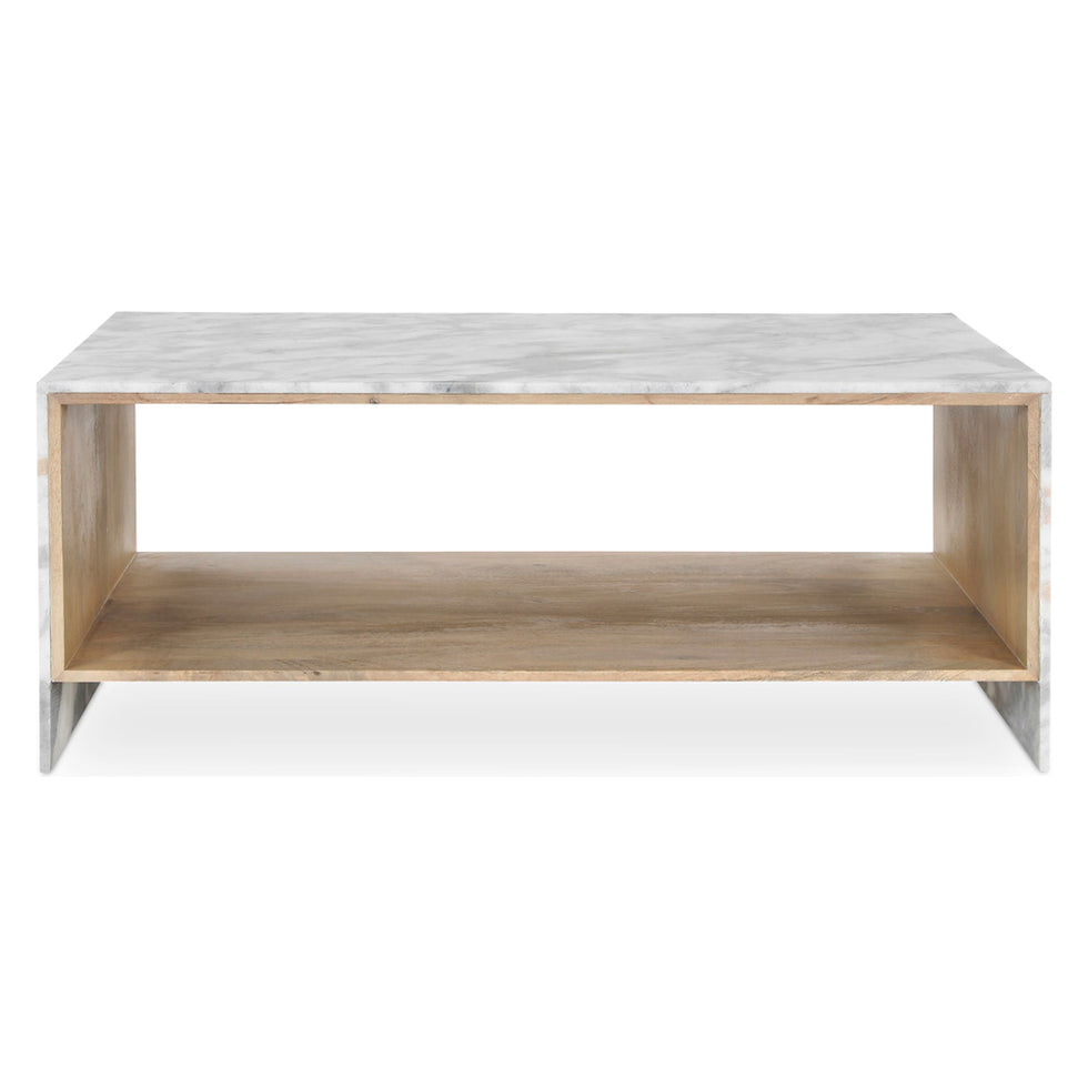 Moe's - Lin Contemporary Coffee Table in White Marble