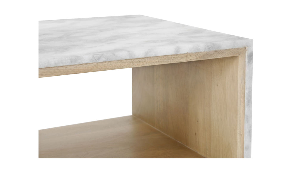 Moe's - Lin Contemporary Coffee Table in White Marble