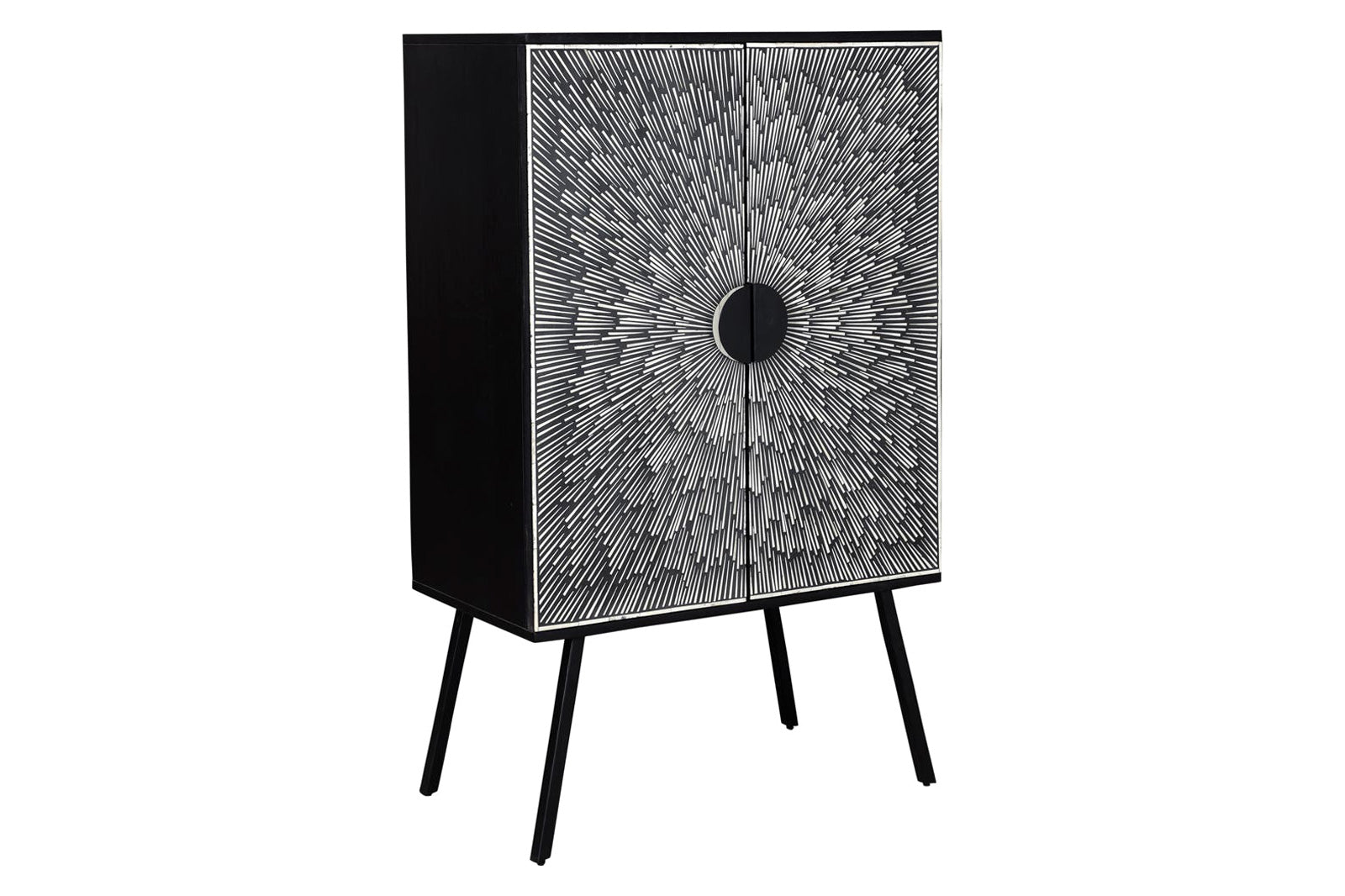Moe's - Sunburst Wine Cabinet in Black