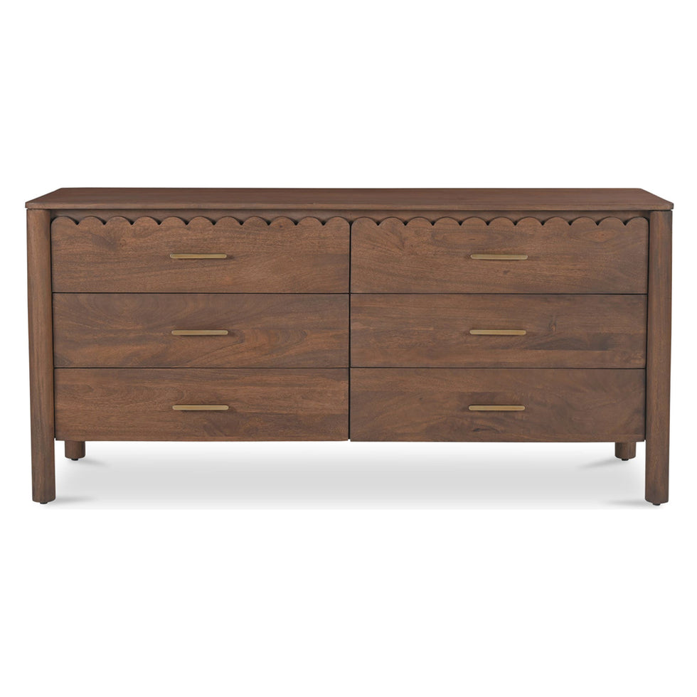 Moe's - Wiley Contemporary 6 Drawers Dresser in Vintage Brown