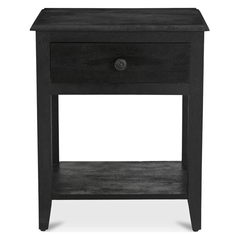 Moe's - Corrine Rustic 1 Drawer Nightstand in Black