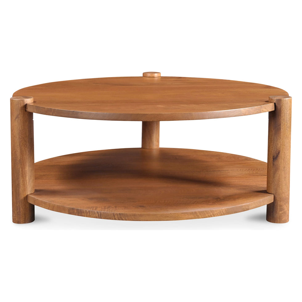 Moe's - Olsen Contemporary Round Coffee Table in Vintage Brown