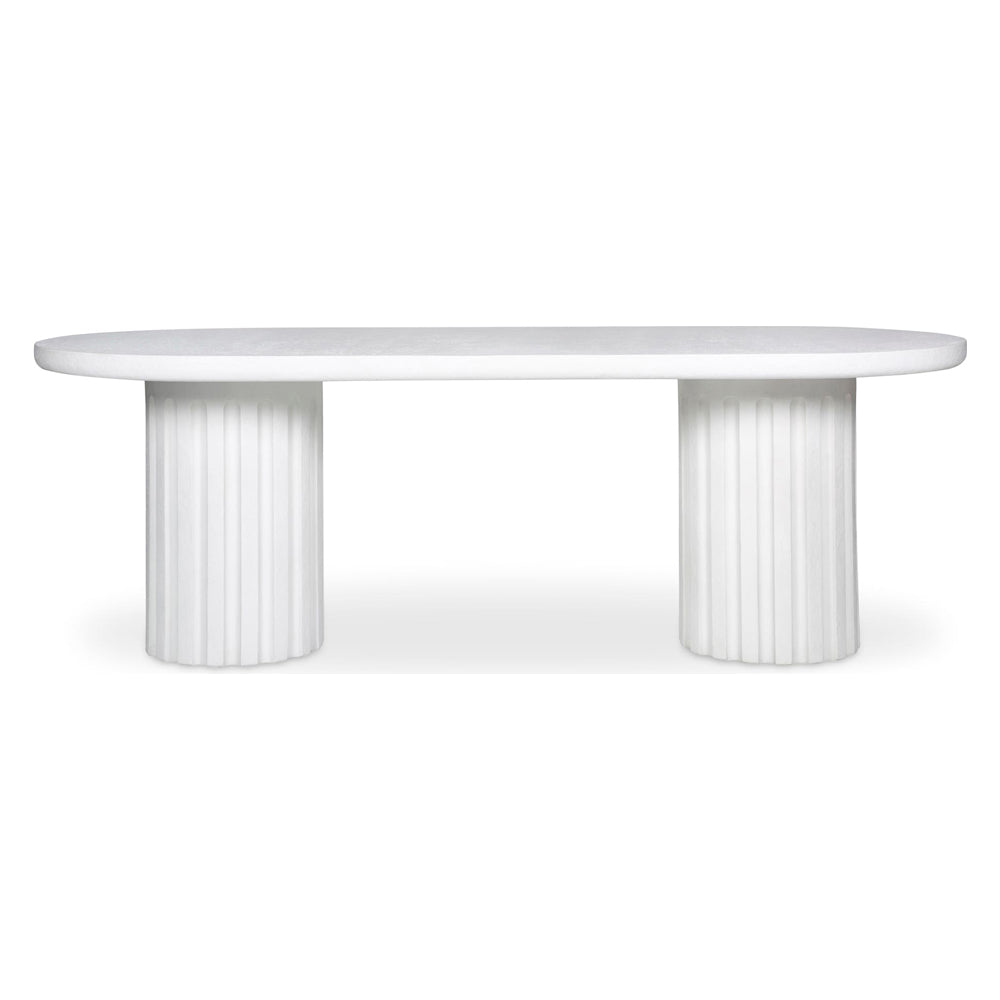 Moe's - Eris Contemporary Oval Outdoor Dining Table in White