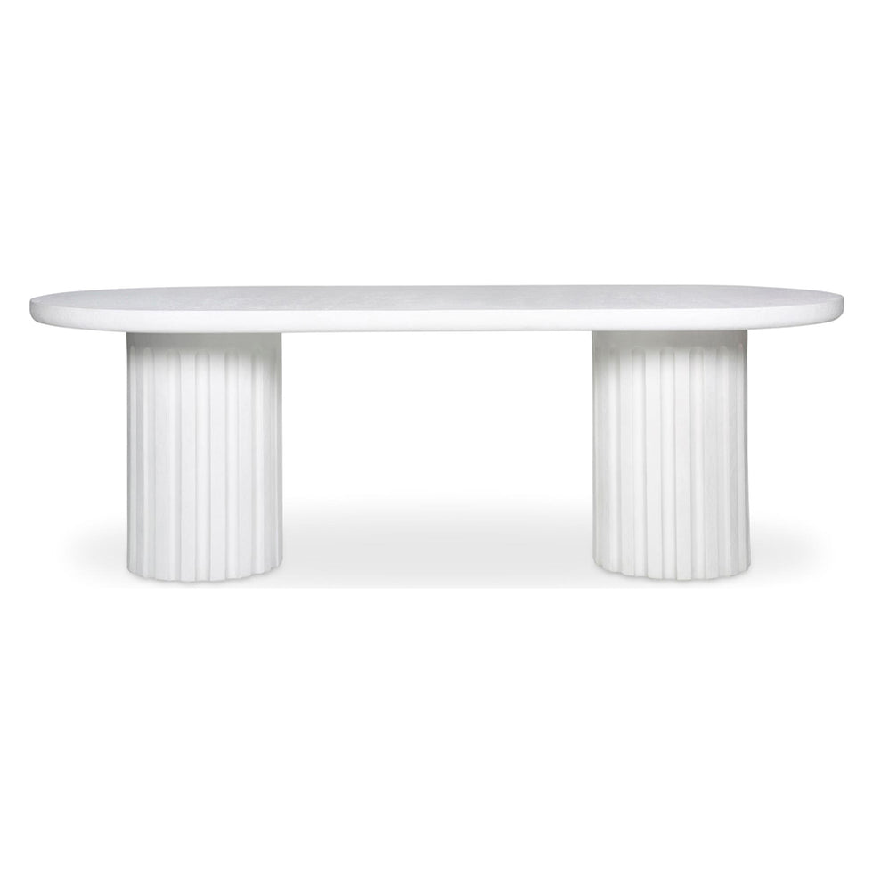 Moe's - Eris Contemporary Oval Outdoor Dining Table in White