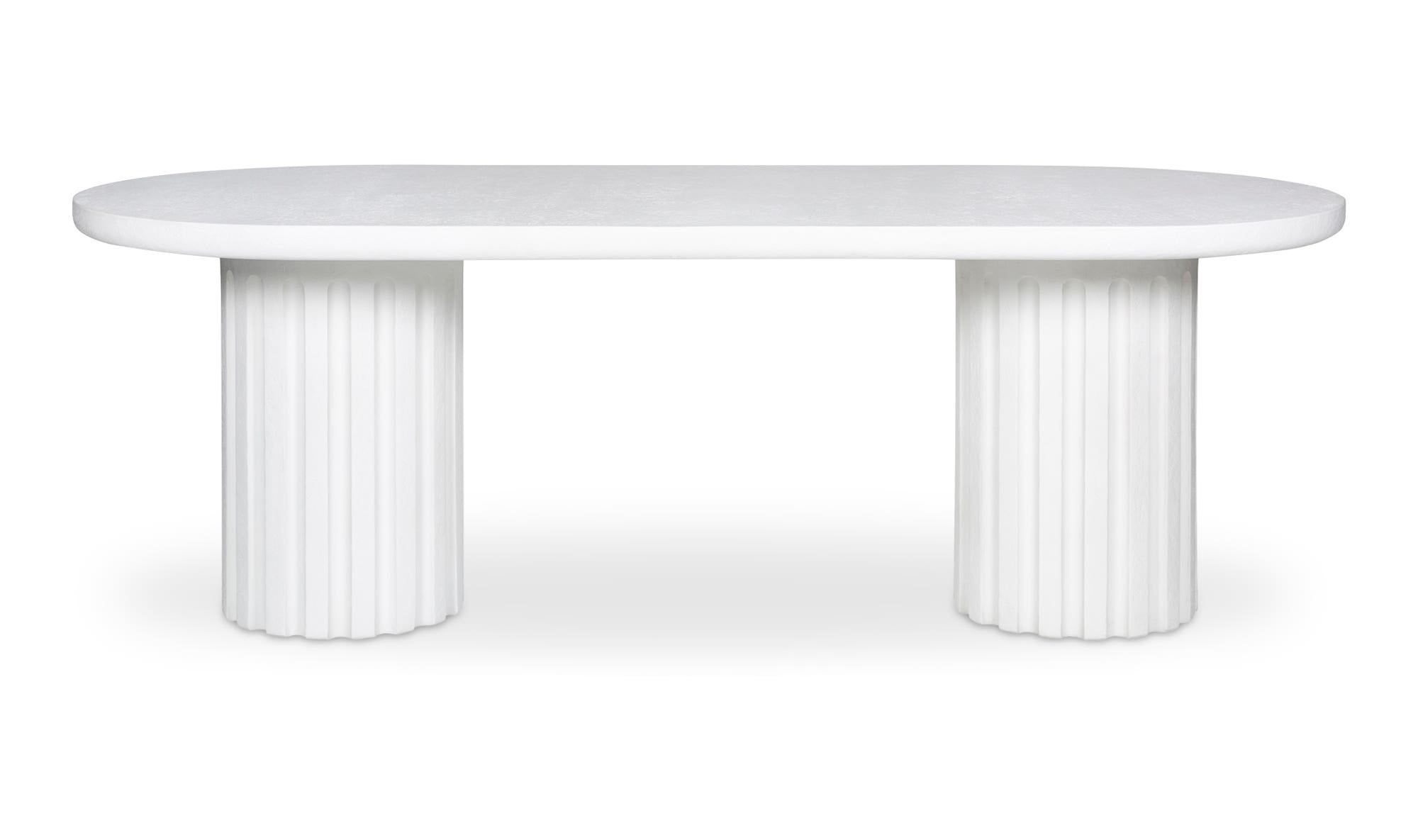 Moe's - Eris Contemporary Oval Outdoor Dining Table in White