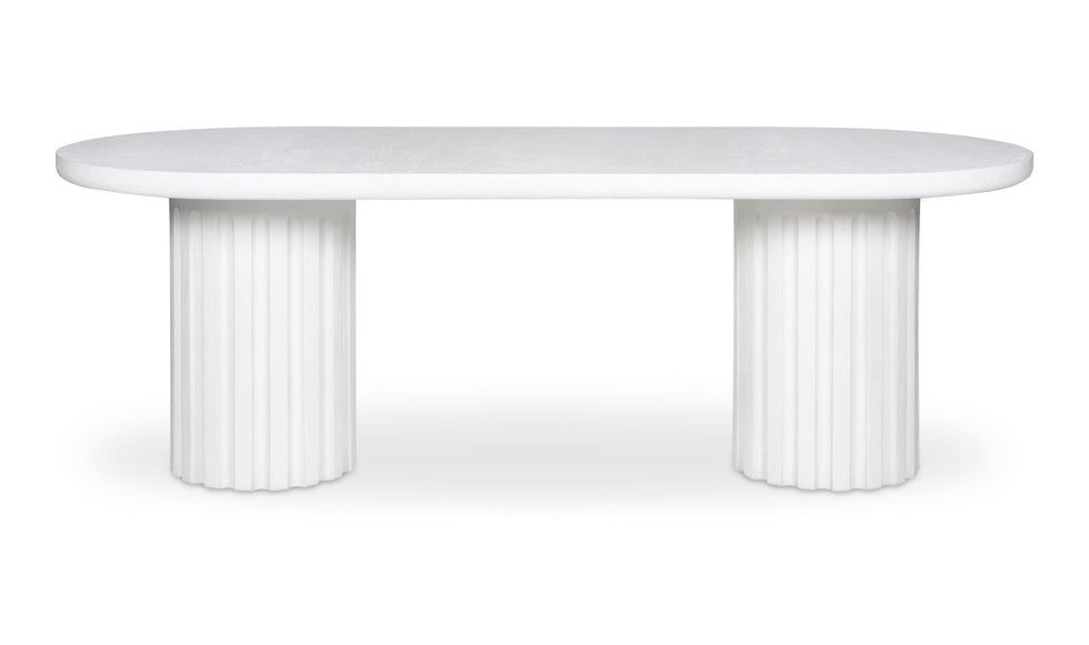 Moe's - Eris Contemporary Oval Outdoor Dining Table in White