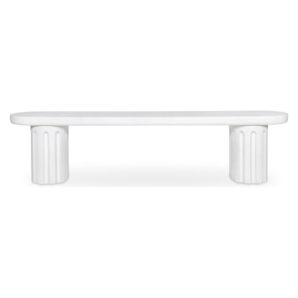 Moe's - Eris Contemporary Outdoor Dining Bench in White