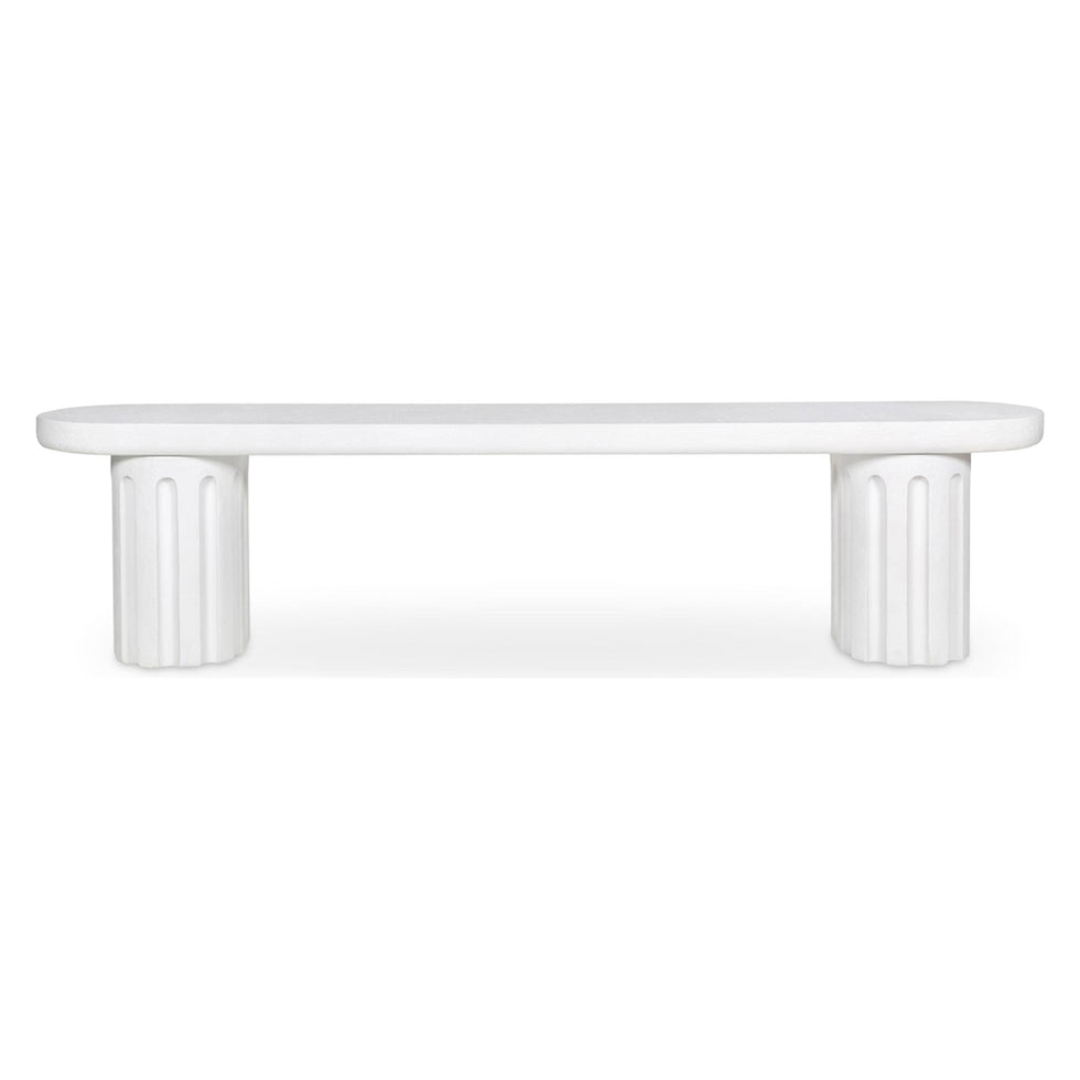 Moe's - Eris Contemporary Outdoor Dining Bench in White