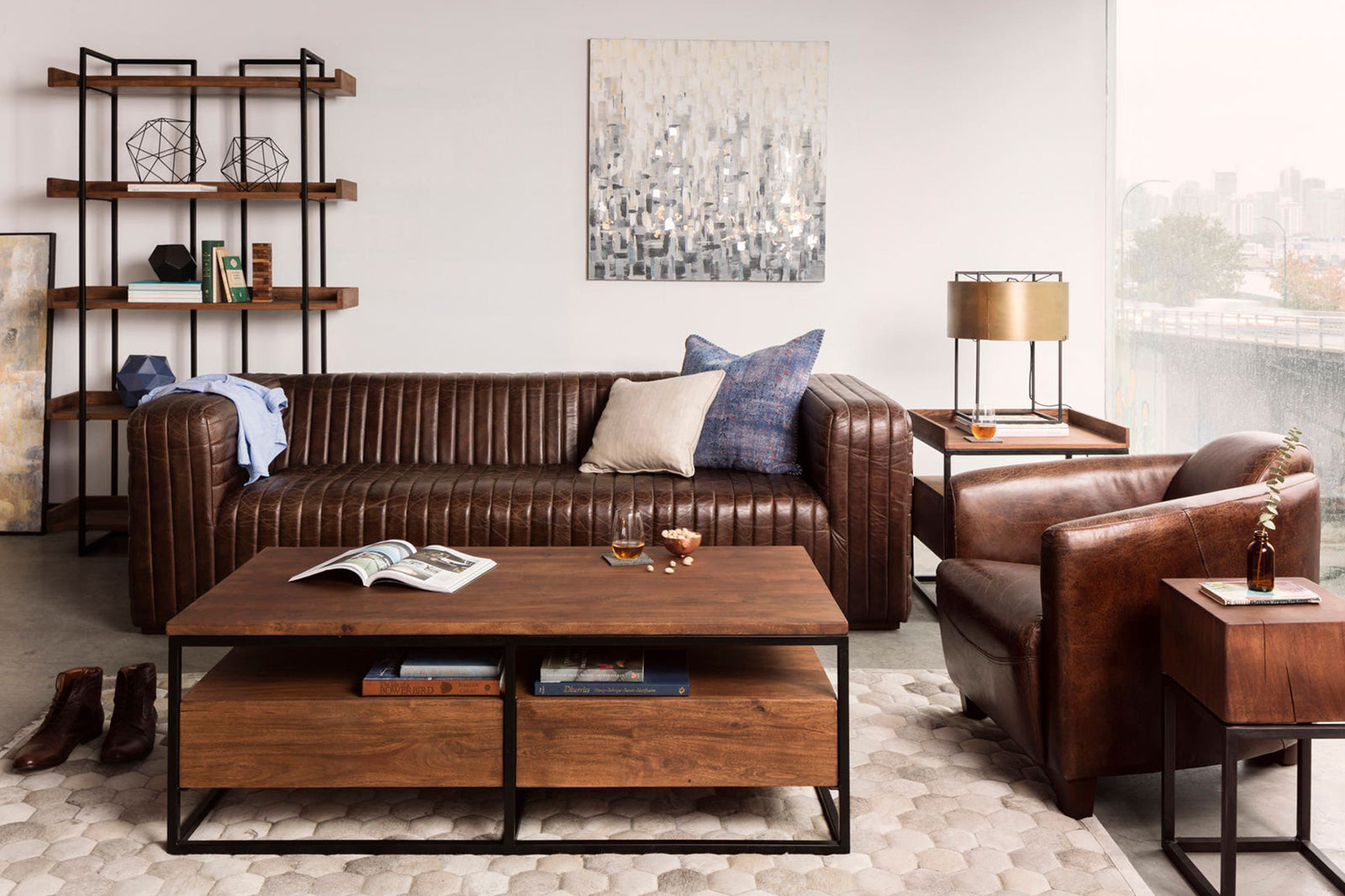 Moe's - Vancouver Side Table in Brown