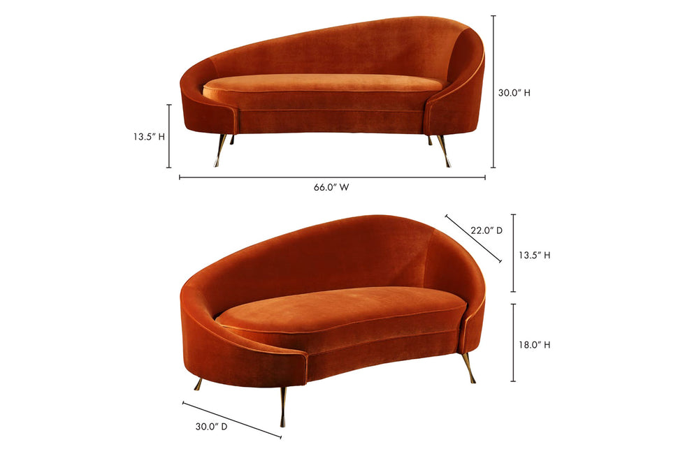 Moe's - Abigail Chaise in Orange