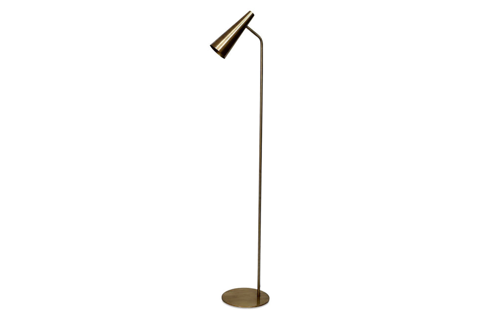 Moe's - Trumpet Floor Lamp in Brass