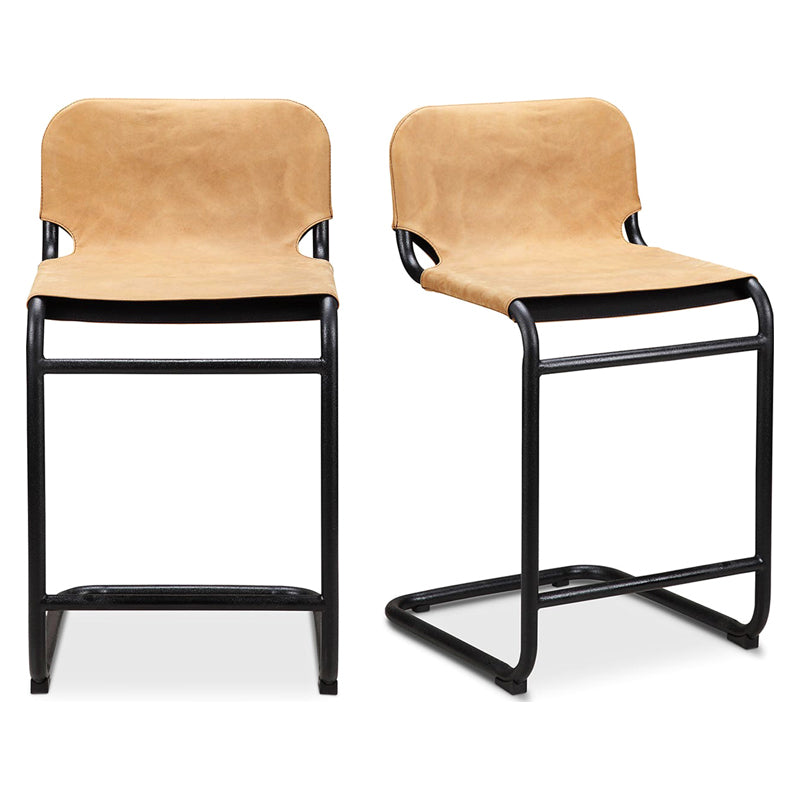 Moe's - Baker Industrial Counter Stool Set of 2 in Tan