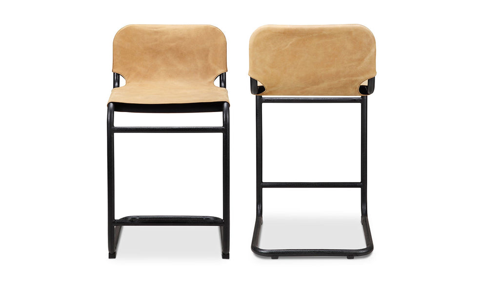 Moe's - Baker Industrial Counter Stool Set of 2 in Tan