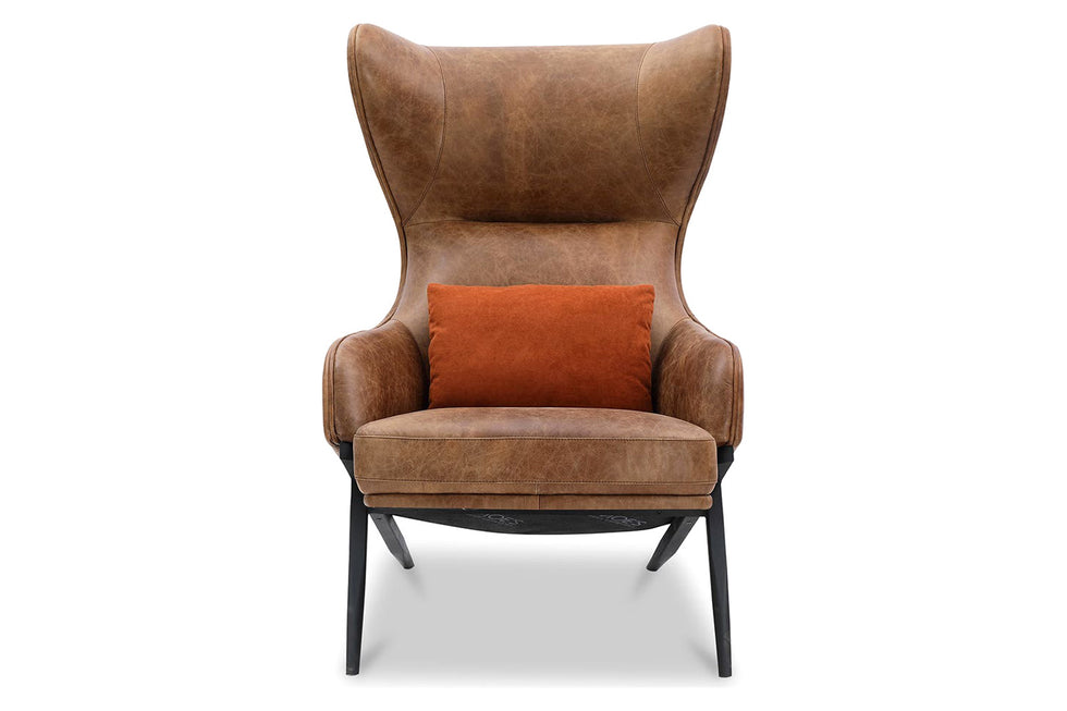 Moe's - Amos Leather Accent Chair in Brown
