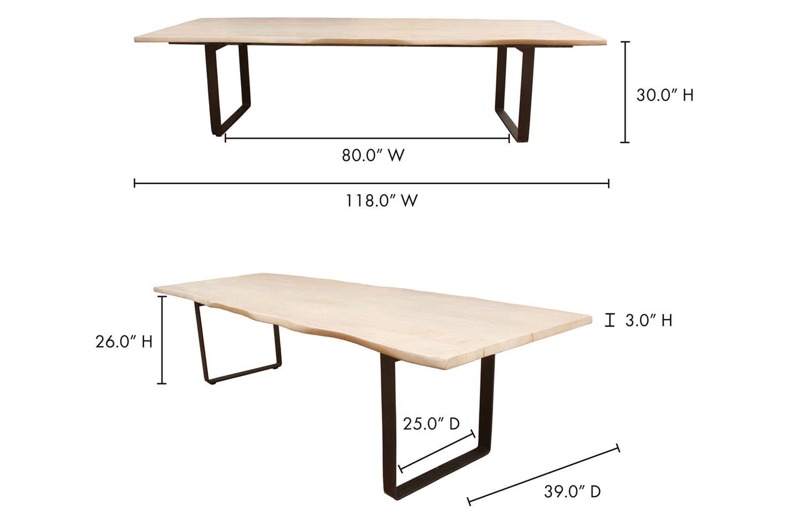 Moe's - Wilks Dining Table in White