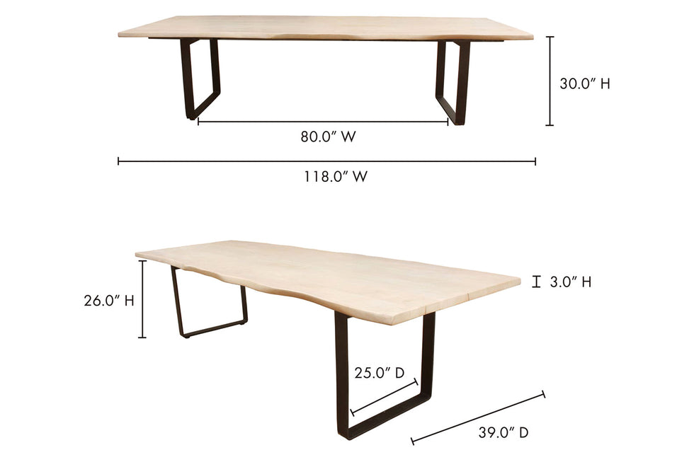 Moe's - Wilks Dining Table in White