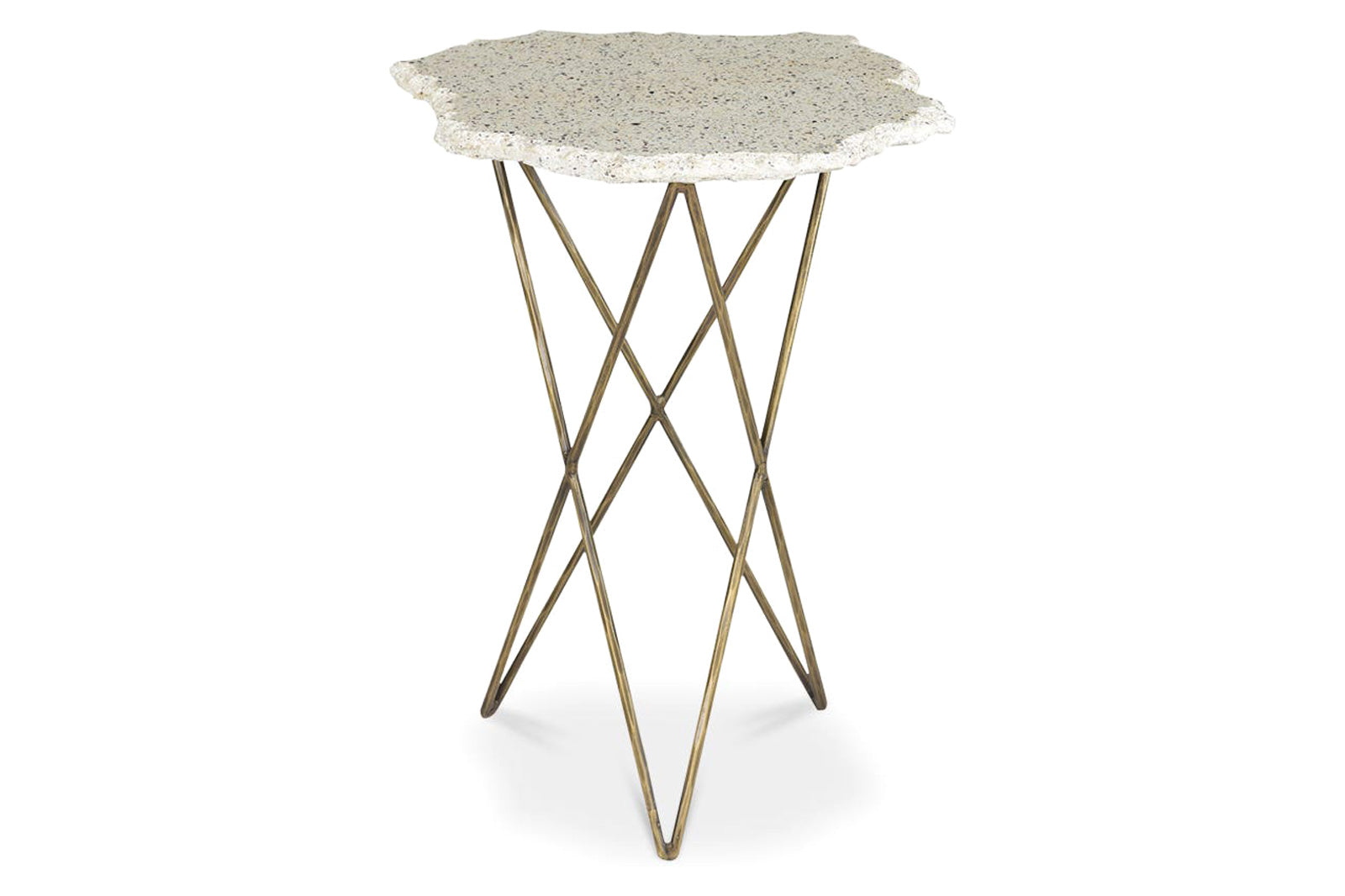 Moe's - Positano Terrazzo Side Table in White