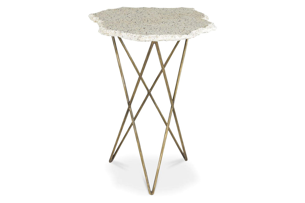 Moe's - Positano Terrazzo Side Table in White