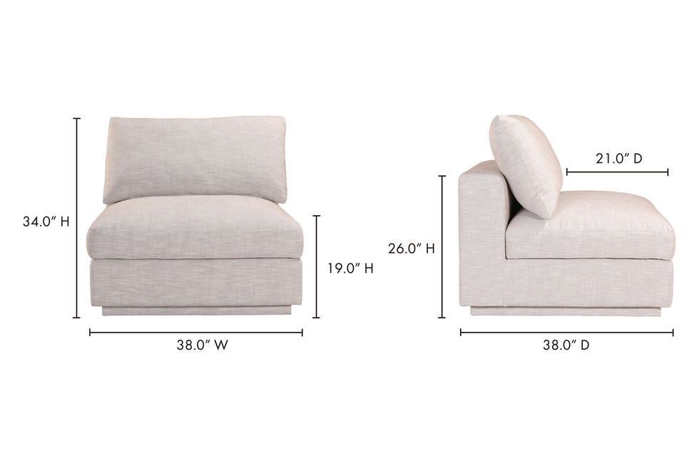 Moe's - Justin Slipper Chair in Gray
