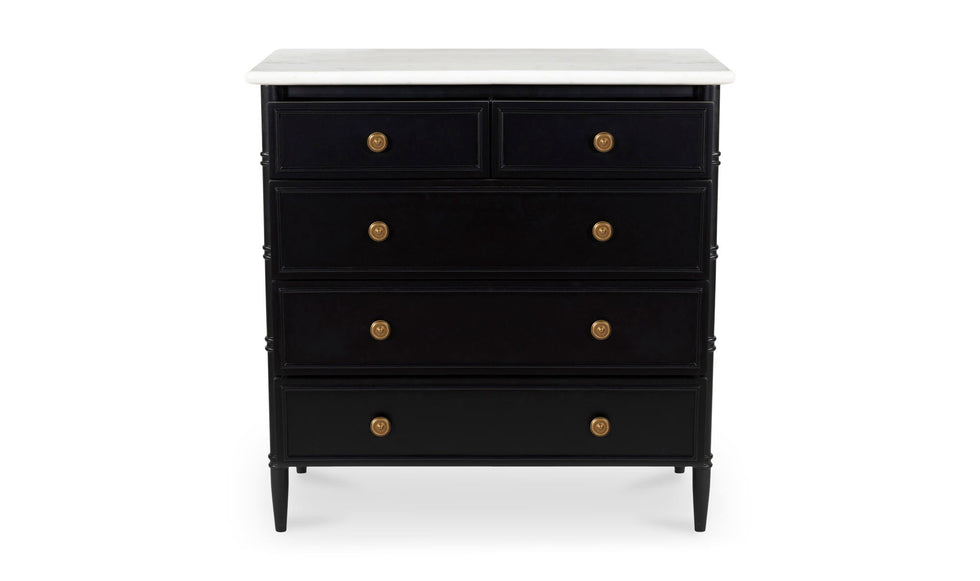 Moe's - Eleanor Rustic 5 Drawers Chest in Black