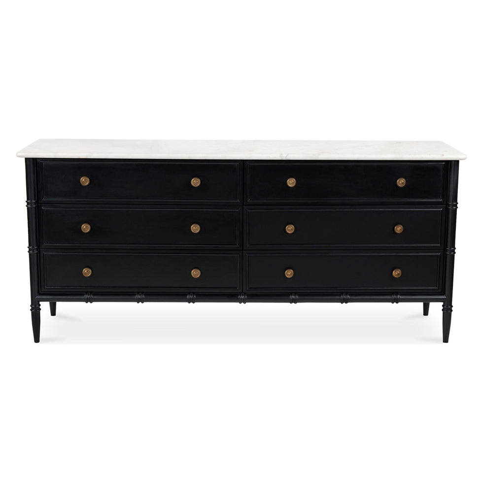 Moe's - Eleanor Rustic 6 Drawers Dresser in Black