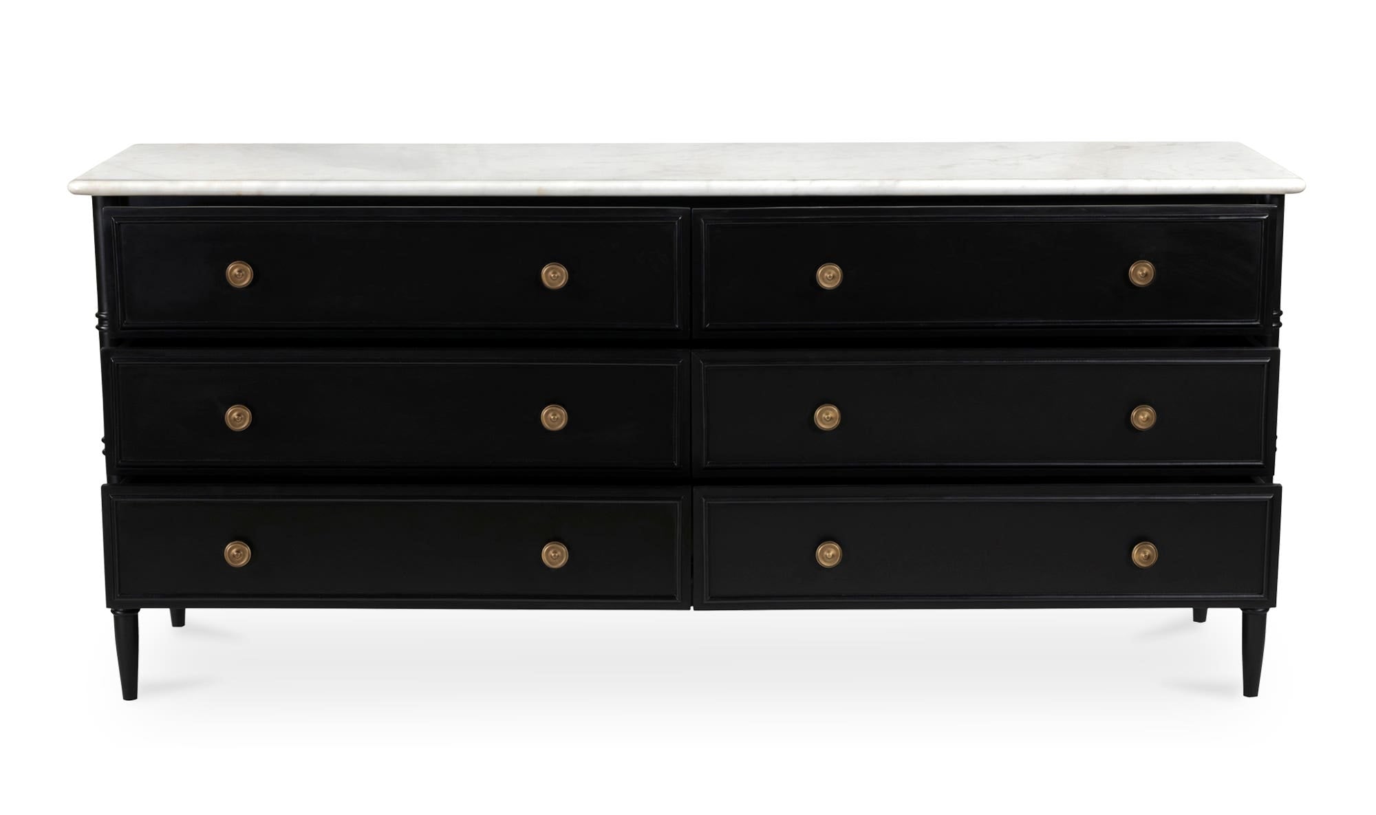 Moe's - Eleanor Rustic 6 Drawers Dresser in Black