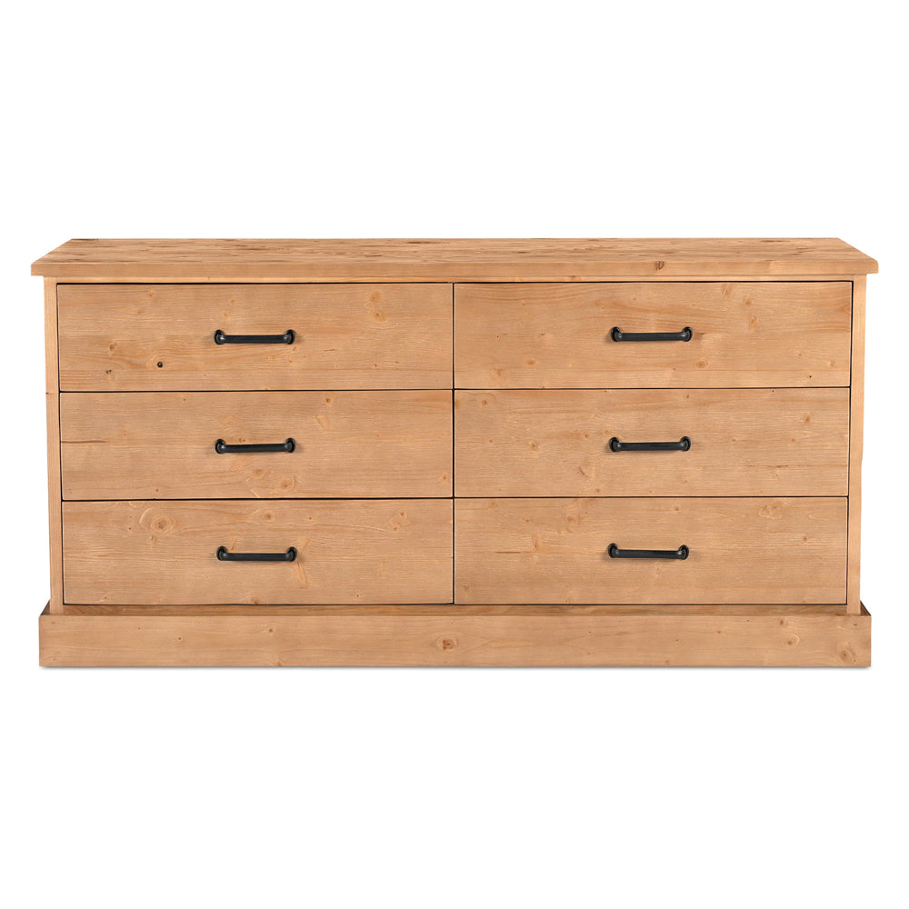 Moe's - Tade Rustic 6 Drawers Dresser in Honey Pine