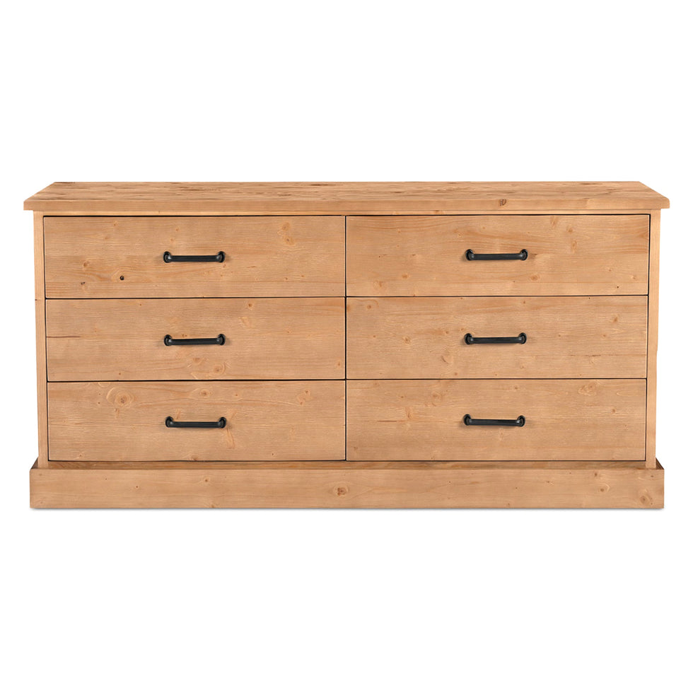 Moe's - Tade Rustic 6 Drawers Dresser in Honey Pine