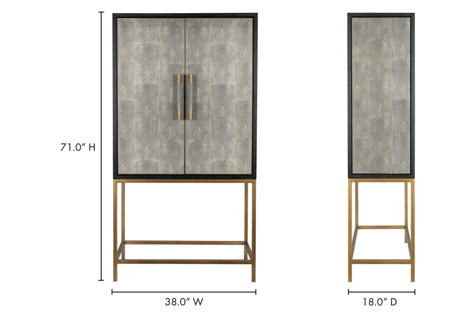 Moe's - Mako Bar Cabinet in Gray